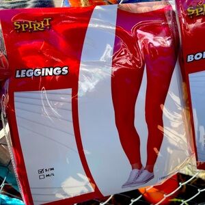 Red bodysuit and leggings